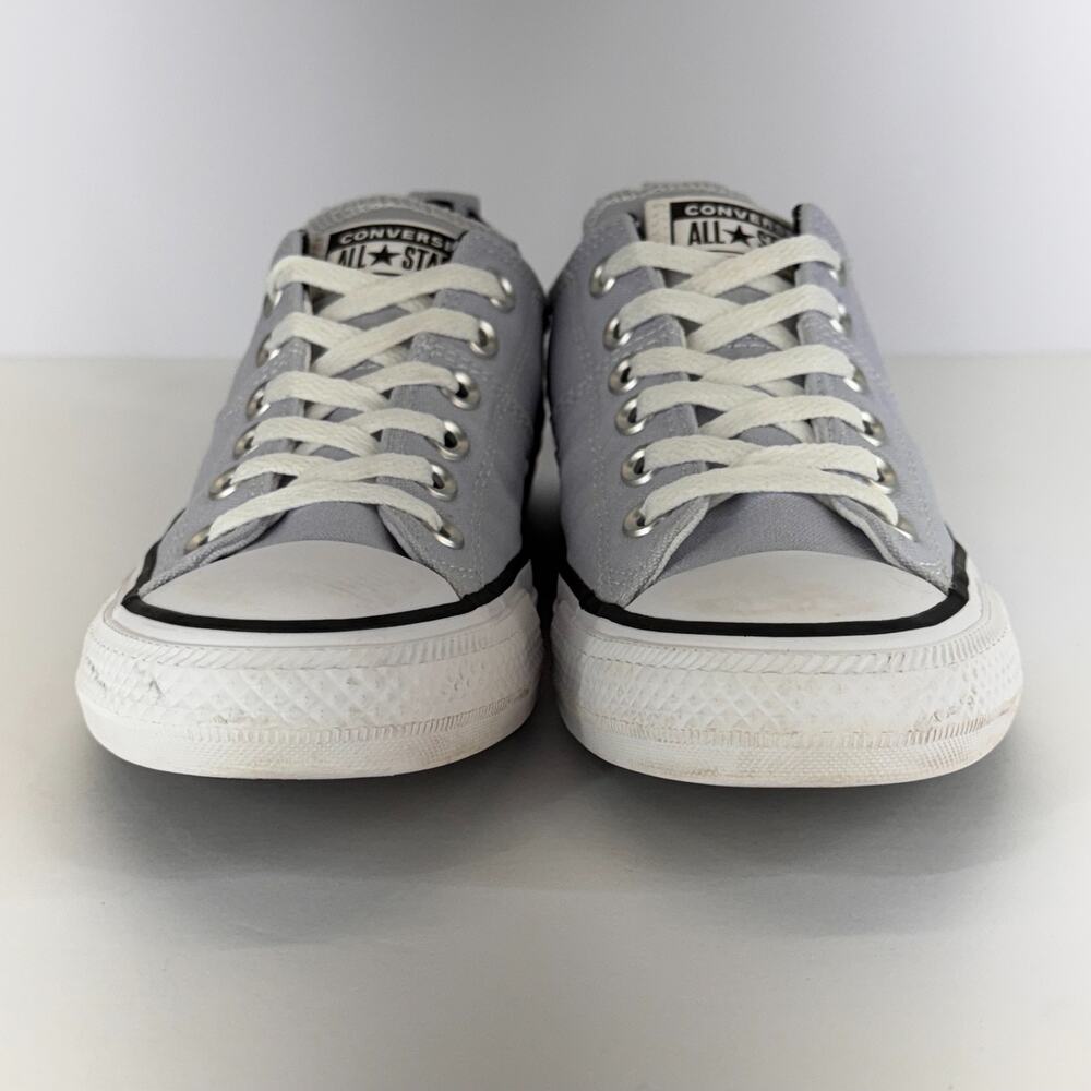 Converse All Star Women Size 7.5 Low Top 572368F Lace Up Canvas Unisex Gray Logo - Picture 2 of 11